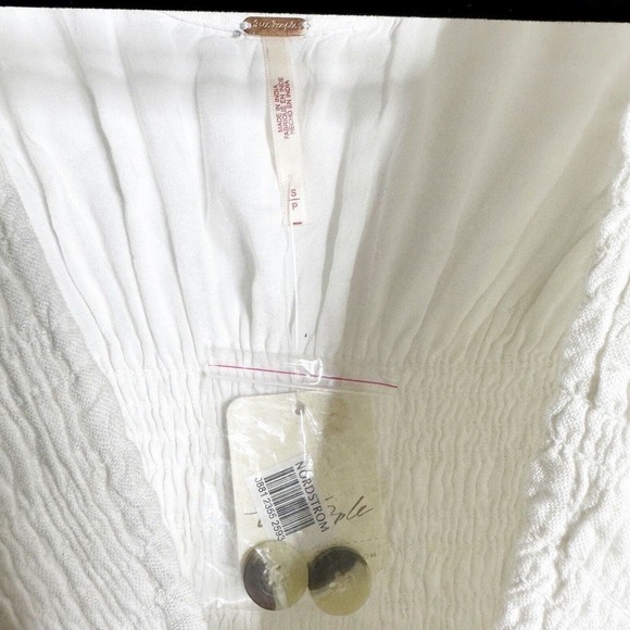 NWT Free People String of Hearts Cut Out Shirred Maxi Dress Women's White Size S - Picture 5 of 5